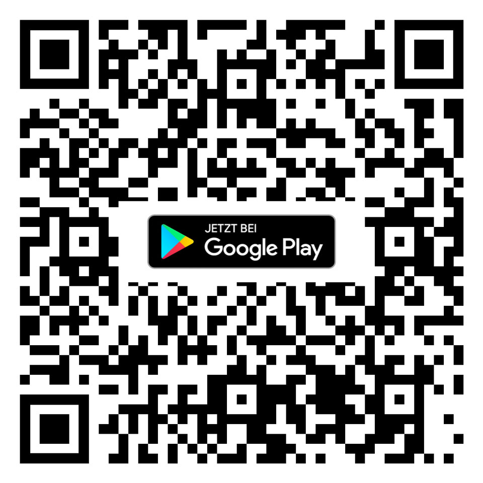 QR-Code mit Aufschrift "Jetzt bei Google Play"