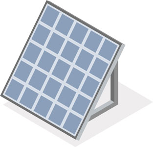 Solarpanel in schrägem Winkel